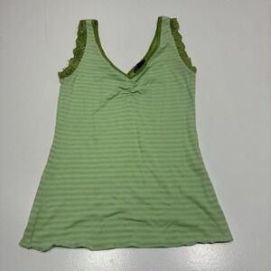 Y2K Eyeshadow Women Cami Size Medium Green‎ Lace V-neck Lightweight Streetwear